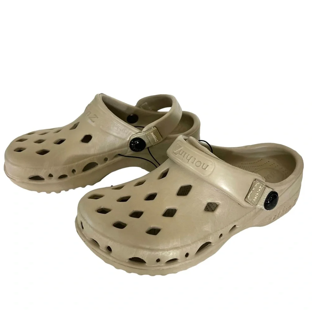 NothinZ Youth Clogs Light Tan Water Shoes Crocs Alternative Sling Back